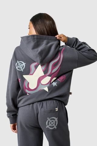 Womens Shoot For The Stars Hood - Volcano Grey