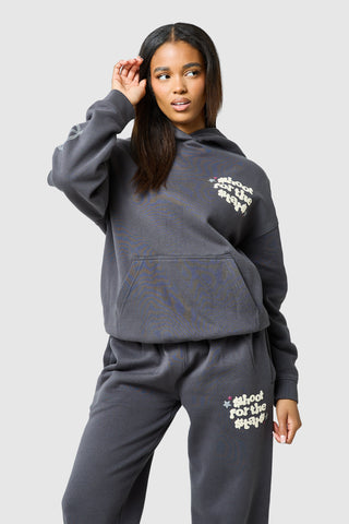 Womens Shoot For The Stars Hood - Volcano Grey