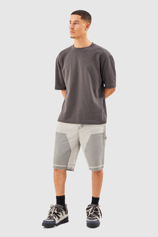 Distressed Carpenter Jort - Grey