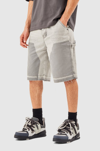 Distressed Carpenter Jort - Grey