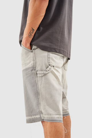Distressed Carpenter Jort - Grey