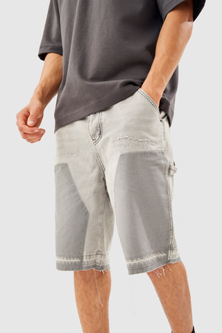 Distressed Carpenter Jort - Grey