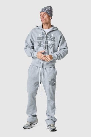 World Is Yours Fz Hood - Grey Marl