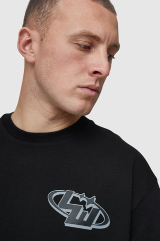 LORENZO WORLD STICKER LS TEE - BLACK