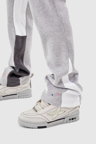 FLARED PAINT SMEAR JOGGER - GREY