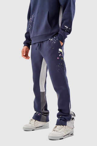 PAINT SMEAR FLARED TRACKSUIT - NAVY