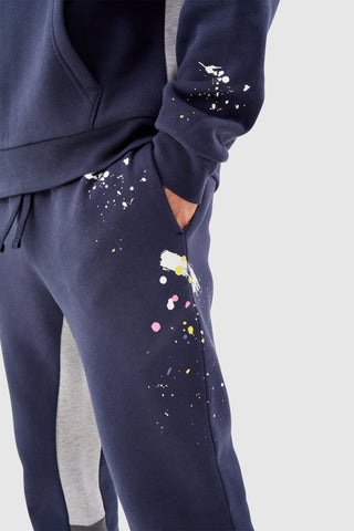 PAINT SMEAR FLARED JOGGER - NAVY