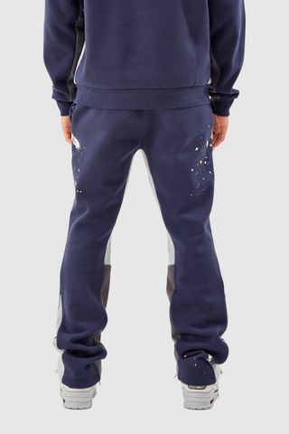 PAINT SMEAR FLARED TRACKSUIT - NAVY