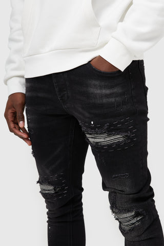 Pietro Laser Print Jean Black